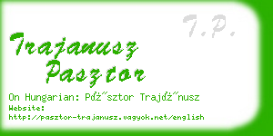 trajanusz pasztor business card